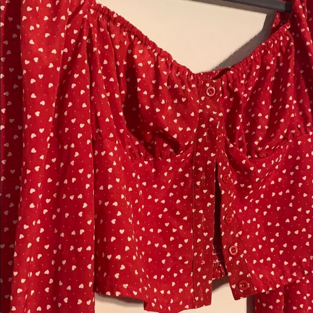 Heart Patterned Crop Top - image 2